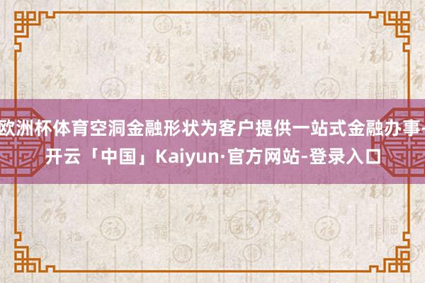 欧洲杯体育空洞金融形状为客户提供一站式金融办事-开云「中国」Kaiyun·官方网站-登录入口