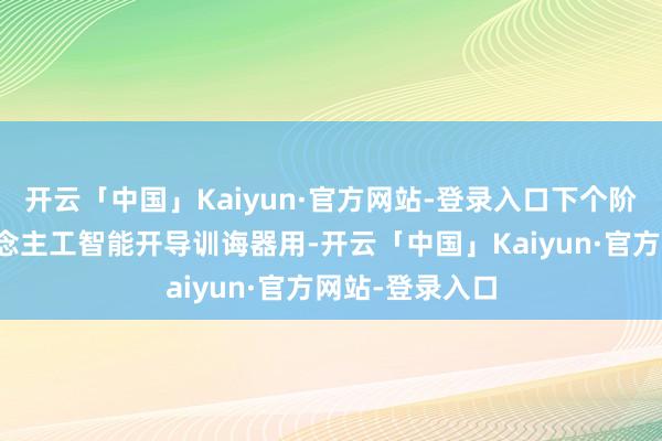 开云「中国」Kaiyun·官方网站-登录入口下个阶段是使用东说念主工智能开导训诲器用-开云「中国」Kaiyun·官方网站-登录入口