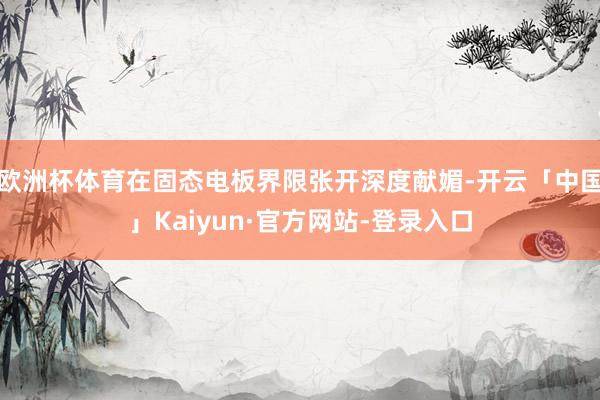 欧洲杯体育在固态电板界限张开深度献媚-开云「中国」Kaiyun·官方网站-登录入口
